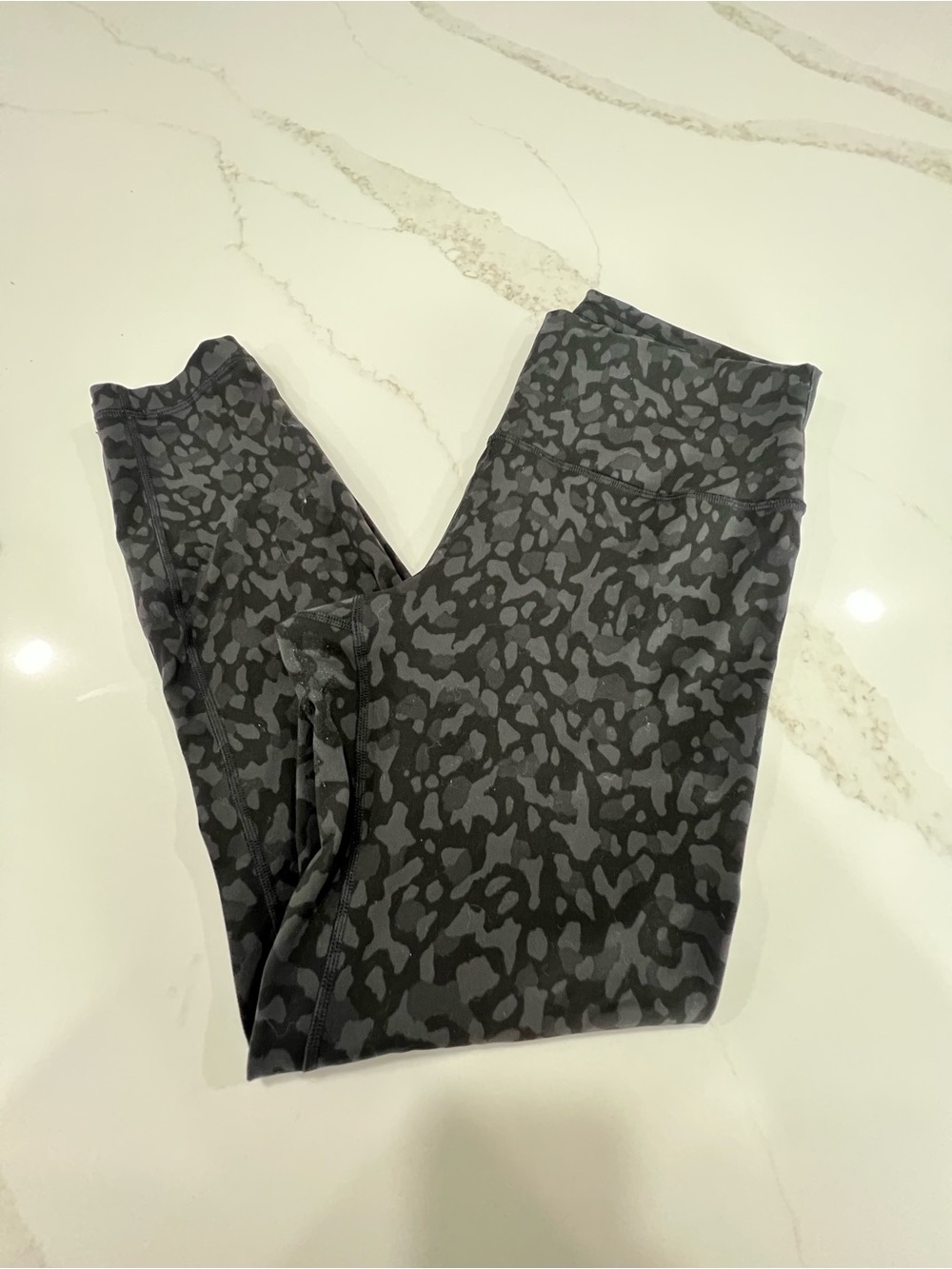 lululemon athletica Black & Grey Animal-Print Leggings